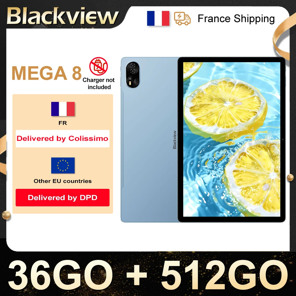 Tablet Blackview Mega 8 [Geen EU-oplader]  11000mAh 13" FHD Scherm 36GB+512GB 50MP+13MP+0.08MP Android 15 90Hz 2K Dual SIM 4G 1080P