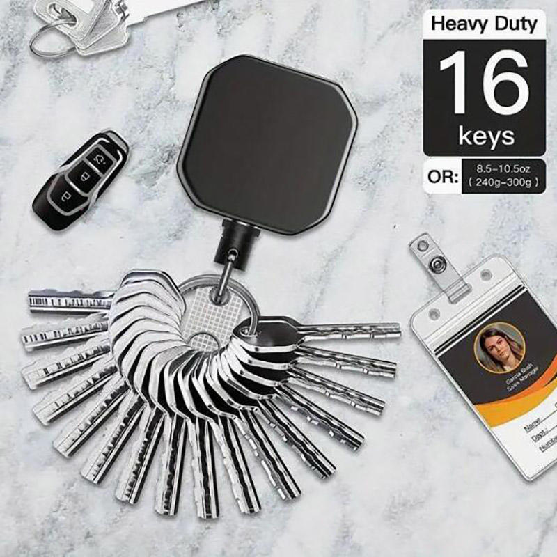 Heavy Duty Retractable Metal Wire Keychain Pull Badge Reel ID Lanyard Name Tag Card Badge Holder Reel Key Ring Outdoor Tool Gift