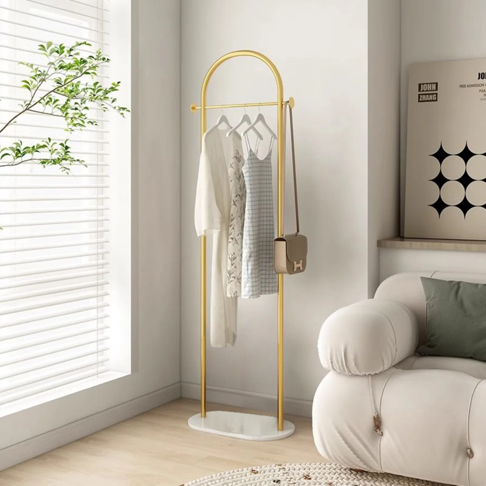 Rack de roupas de chão para quarto, não ocupa espaço, cabide moderno e simples para casa, sala de estar, cabide interno