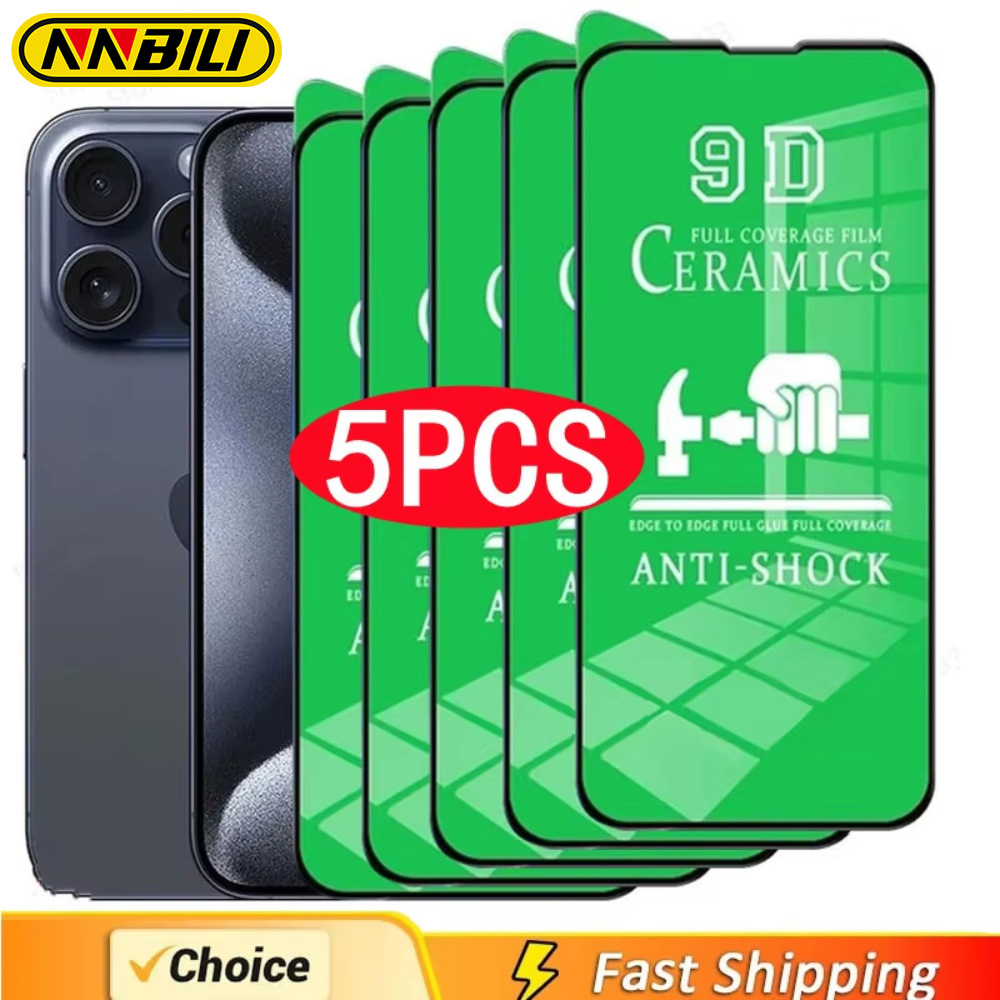 NNBILI 5PCS HD Weiche Keramik Film für IPhone 14 11 12 13 15 16 Pro Max Minis 16e Displayschutzfolie für IPhone XS MAX XR Nicht Glas