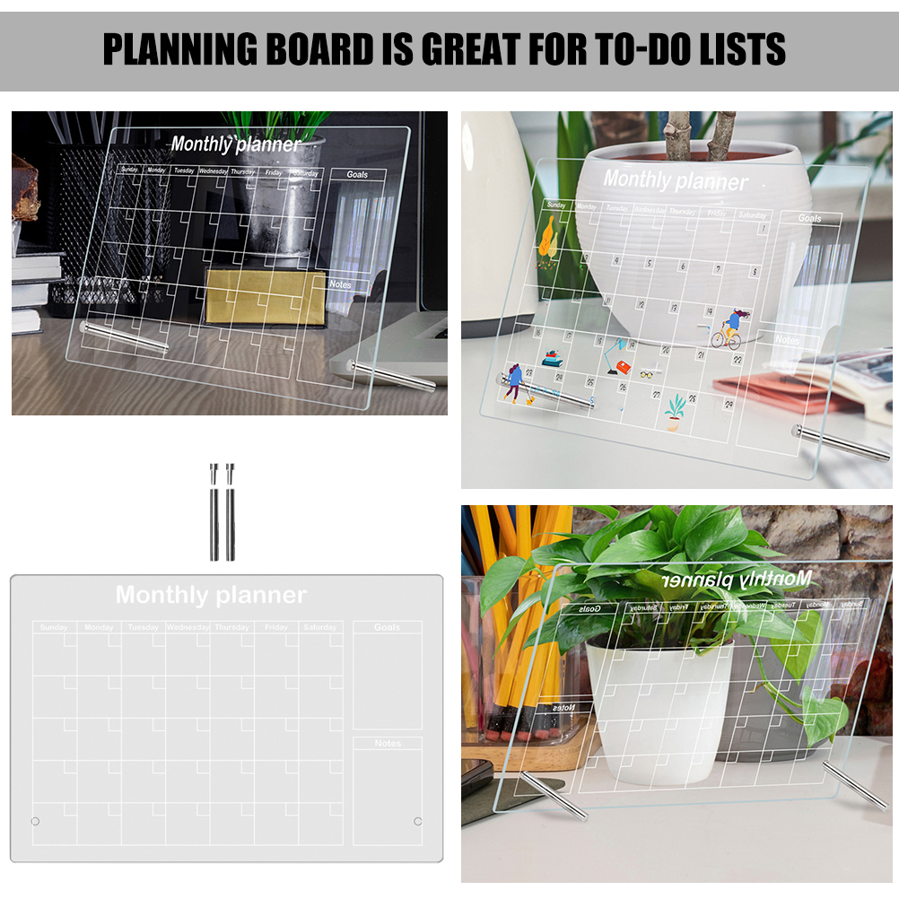 Mesa seca apagar placa multi função memo acrílico nota placa de escritório em casa planejador de escrita quadro branco apresentação suprimentos