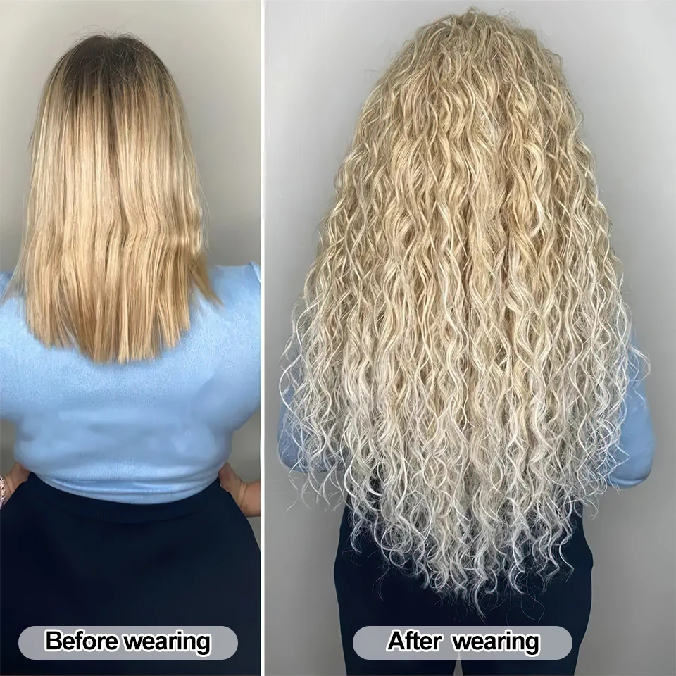 เจสสิก้าผม Deep Wave Twist ถักโครเชต์ผม Braid Afro Curl Ombre สีบลอนด์สีชมพูลึก Wavy Braiding Hair Extension สําหรับผู้หญิง
