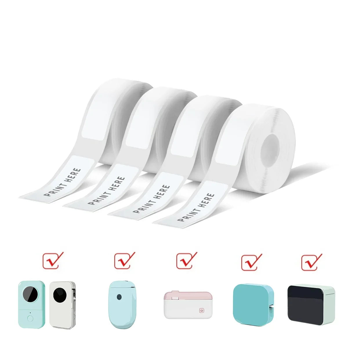 12x40mm White Label Paper Mini Printer Sticker Waterproof Applicable With D30 D35 P11 Label Printer For Barcode Address Business
