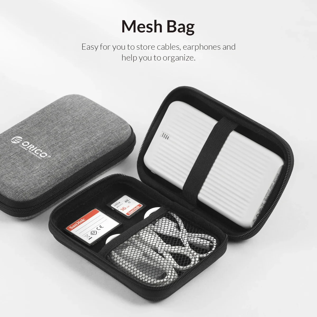 ORICO 2.5 Inch HDD Box Bag  Portable Hard Drive Bag for External Portable HDD Hdd Box Case Storage Protection Black/Red/Grey