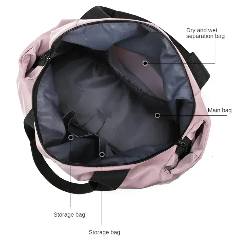 Bolsa de gimnasio para Yoga de gran capacidad, impermeable, para mujer, natación, deportes al aire libre, bolsa de viaje de mano multifunción, paquete de fin de semana