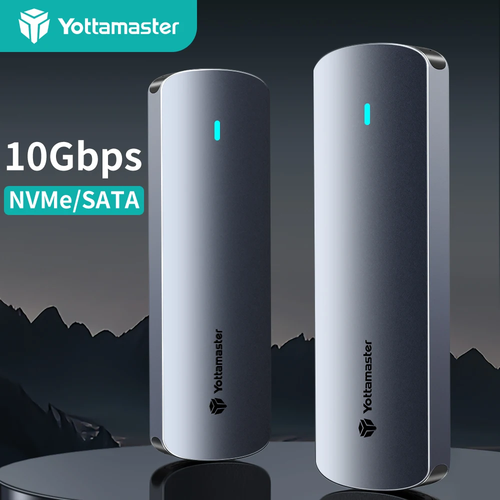 Корпус для жесткого диска Yottamaster M2 SSD, корпус для жесткого диска с двумя протоколами, 10 Гбит/с, NVME PCIE и 5 Гбит/с, SATA AHCI, корпус для внешнего твердотельного накопителя