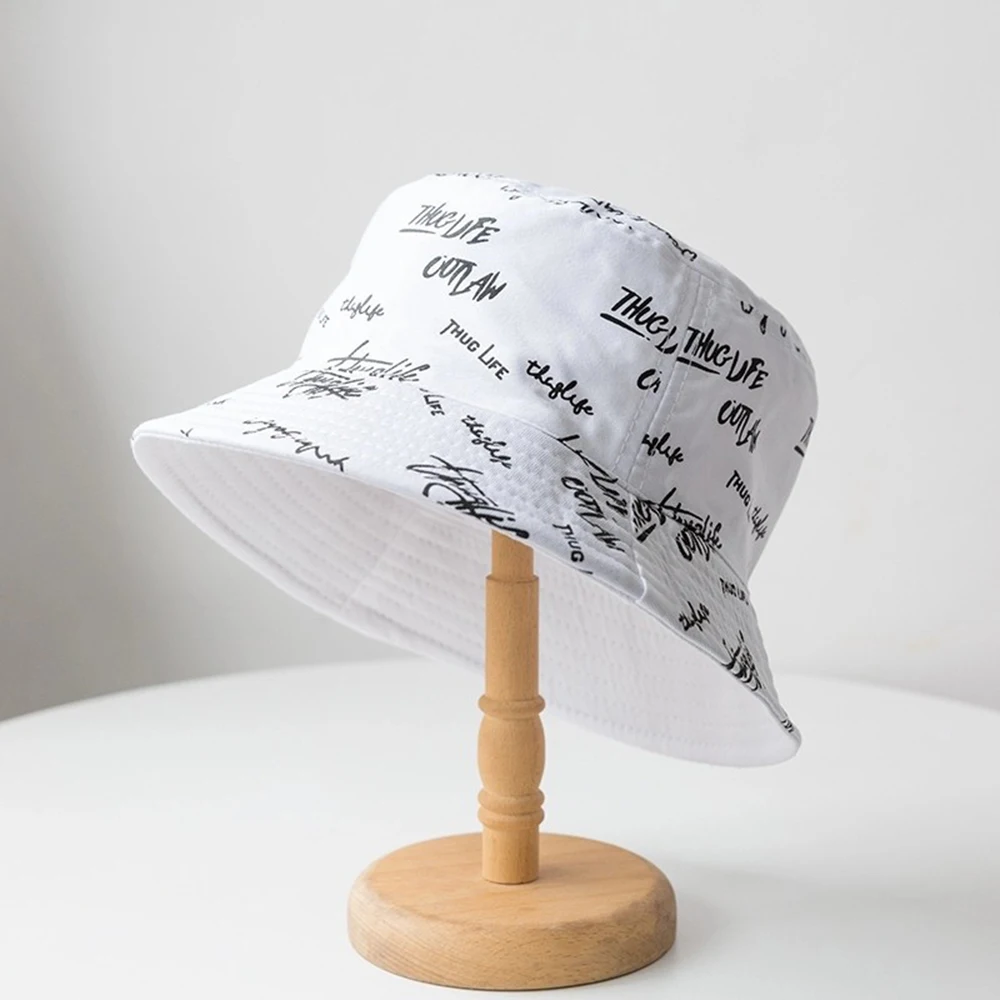 Chapéu de pescador com grafite impresso para homens e mulheres, guarda-sol versátil, personalizado, moda ao ar livre, lazer