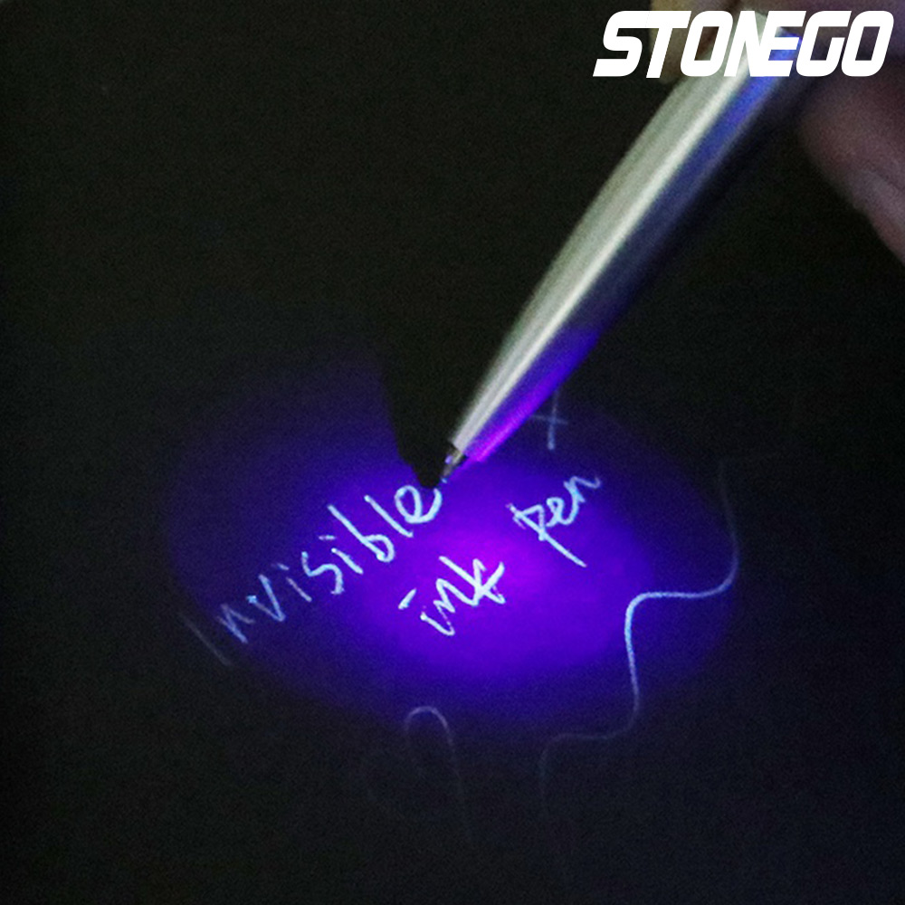 STONEGO หมึกที่มองไม่เห็นปากกาแปลกใหม่วัสดุพลาสติกปากกาลูกลื่นพร้อมแสง UV Magic Secret ปากกาลูกลื่น