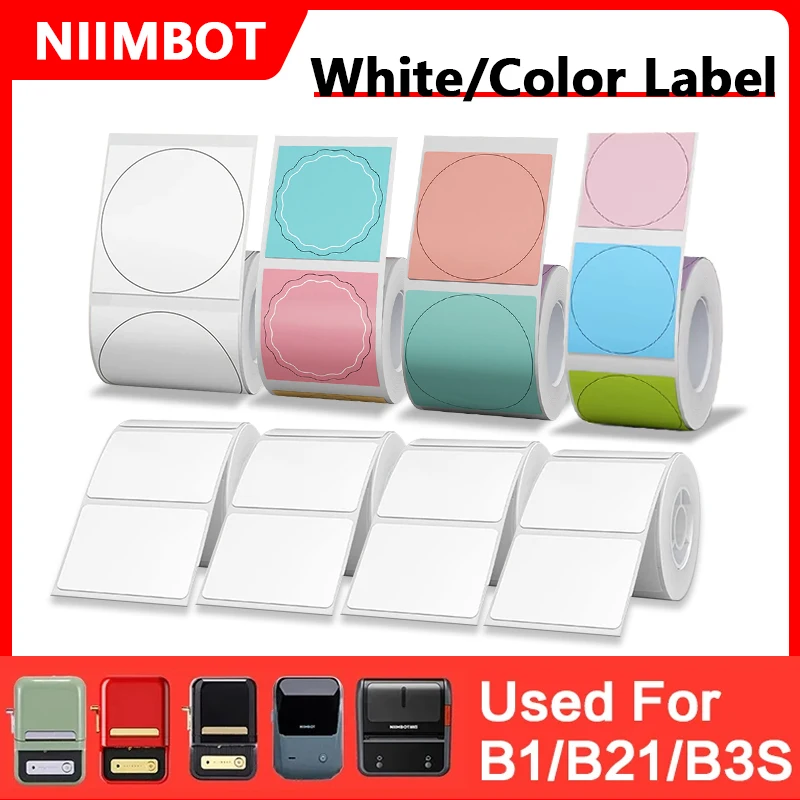 Niimbot wit zelfklevend label waterdichte sticker rond papier voor B1 B21 Niimbot mini draagbare printer voor prijskaartje thermisch label