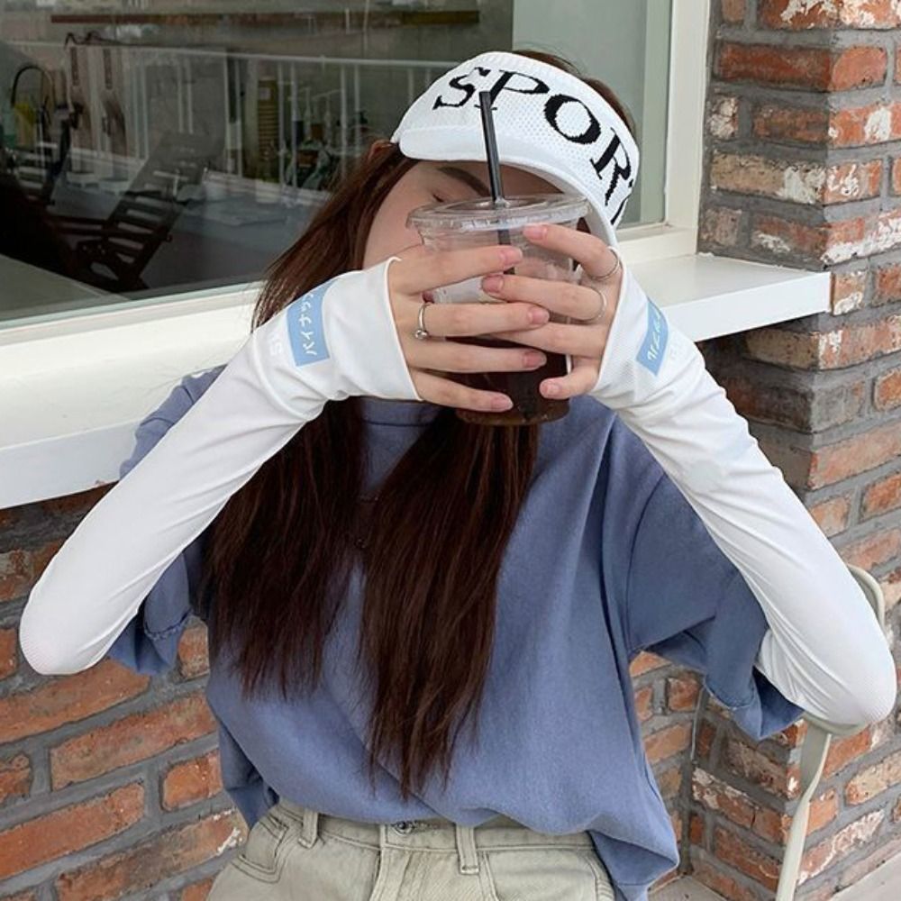 ロングサンUVプロテクションアームカバー、ハンドプロテクター、アイスシルク、日焼け止め、屋外、ハーフウォーマーフィンガー