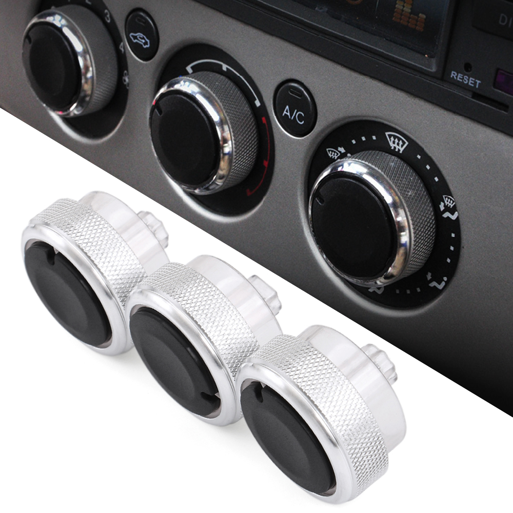 3 Stuks Per Set Aluminium Auto Styling Airconditioning Knop Ac Knop Warmte Controle Schakelaar Knop Voor Ford Focus Mk2 Mk3