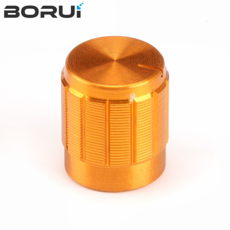 10PCS aluminium legierung 15*17mm potentiometer 15*17 knob rotation schalter volume control knob schwarz silbrig