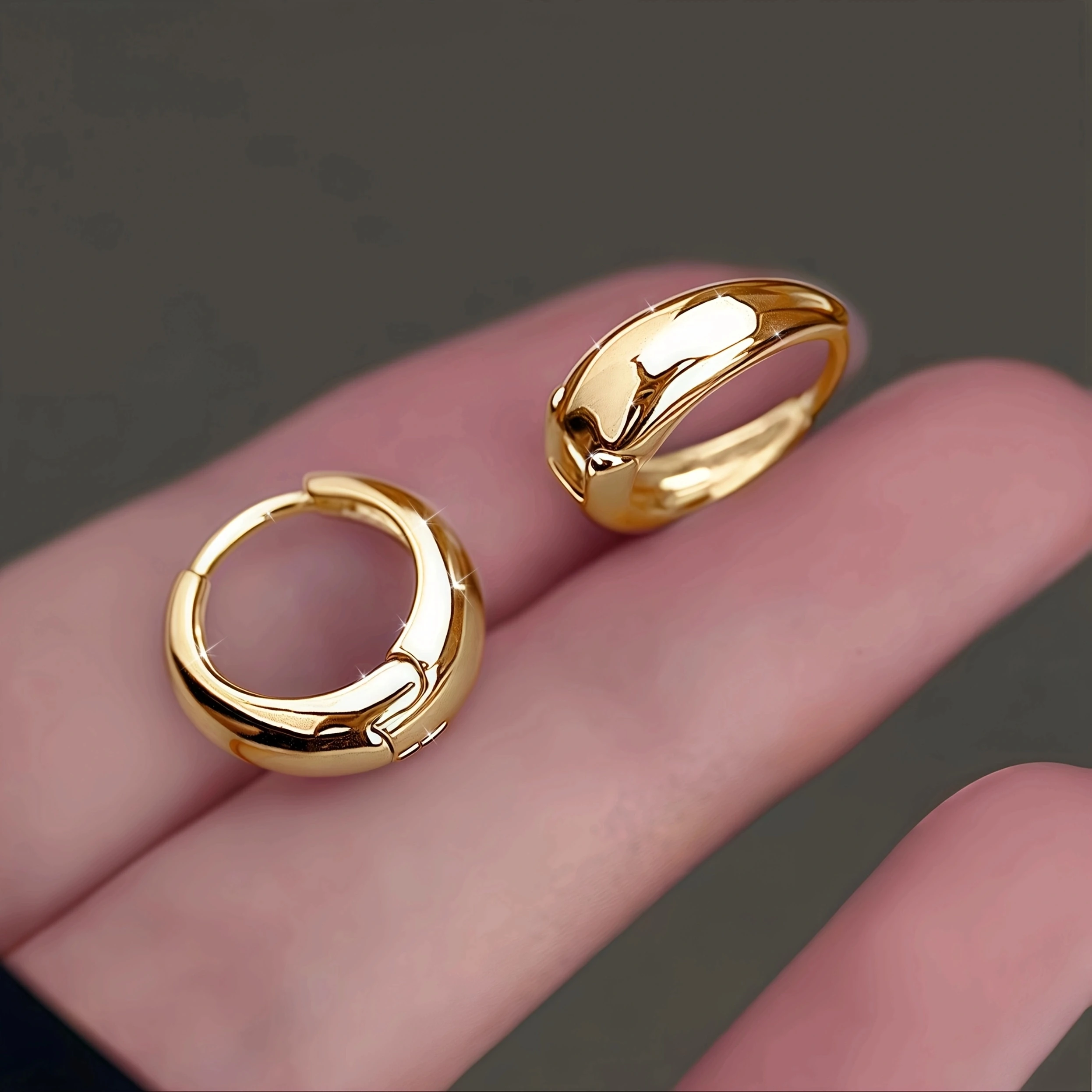 Pendientes de aro franceses hipoalergénicos de acero inoxidable elegantes, diseño Sexy Retro cómodo, regalos de Navidad para mujeres de moda, 2 uds.