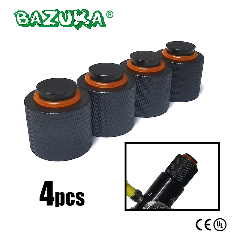 Novo protetor de rosca de alumínio 4 peças para válvula reguladora de tanque de cilindro de garrafa de ar HPA CO2 com junta Orings