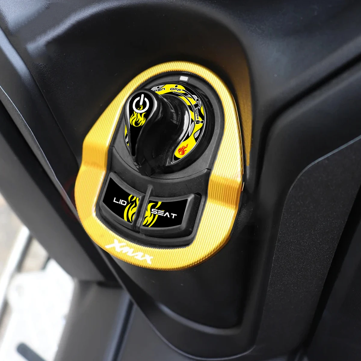 For YAMAHA NMAX XMAX 300 Nmax Xmax Motorcycle Ignition Engine Start Cover Reflective Stickers Moto Key Hole Decals Accessories
