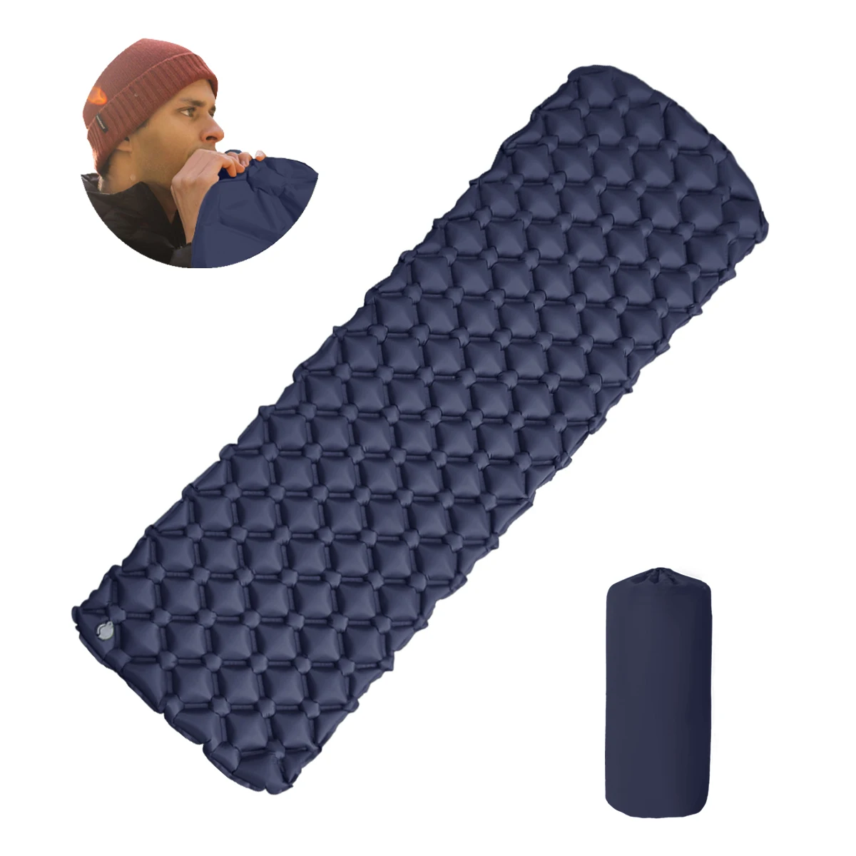 Colchoneta para dormir para acampar al aire libre, colchoneta plegable para dormir, colchón inflable para playa con almohadas, colchoneta de aire ultraligera para viajes y senderismo, nuevo
