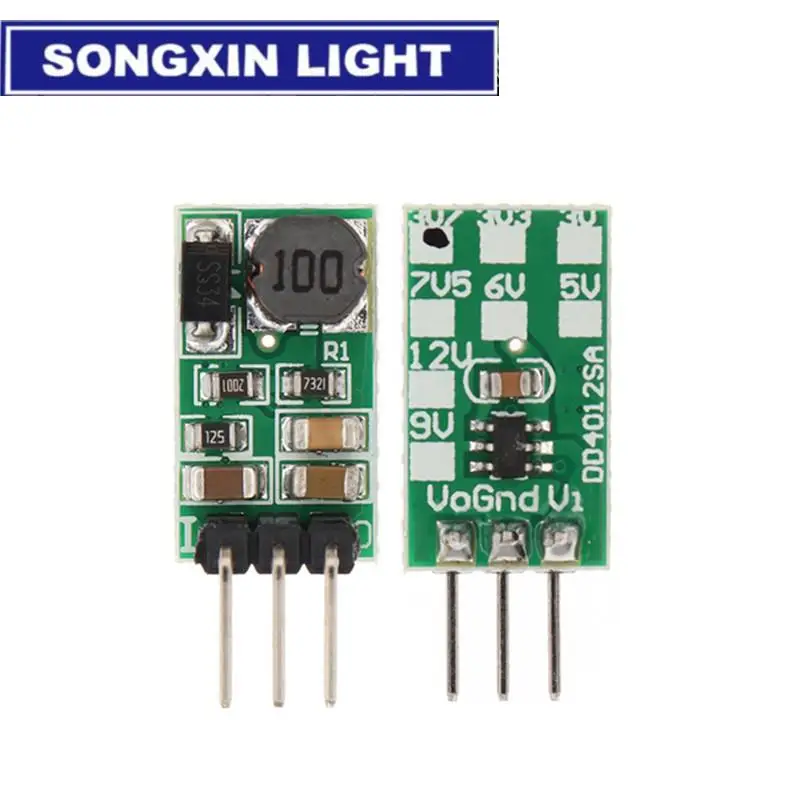 ステップダウンバックコンバーターモジュールボード、dd4012sa、1a、dc 5-40vから3v、3.3v、5v、6v、3.7v、9v、12v、レギュレーター、新しい