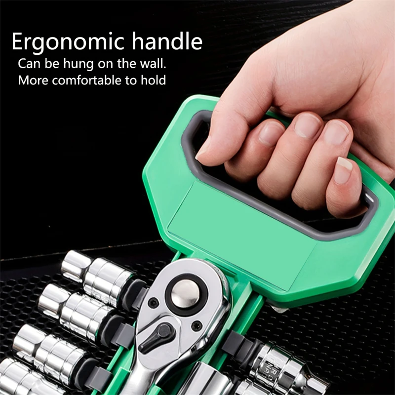 Galacok CRV Ratchet Spanner 3/8 Automotive Mechanic Tool Box Set Garage Car Repair Socket Wrench Set DIY Workshop Hand Tools