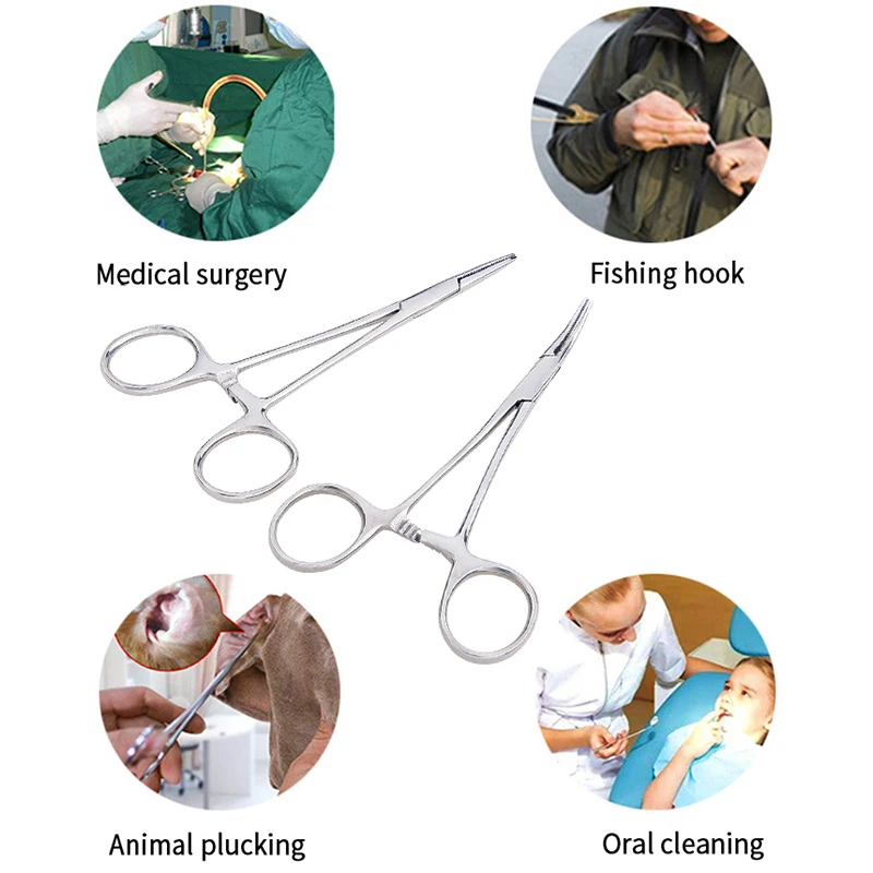 Handje 12.5 16 18 Cm Hemostatische Tang Huisdier Haar Klem Vissen Locking Tang Epileren Gereedschap Gebogen/Rechte tip Cutter Tool
