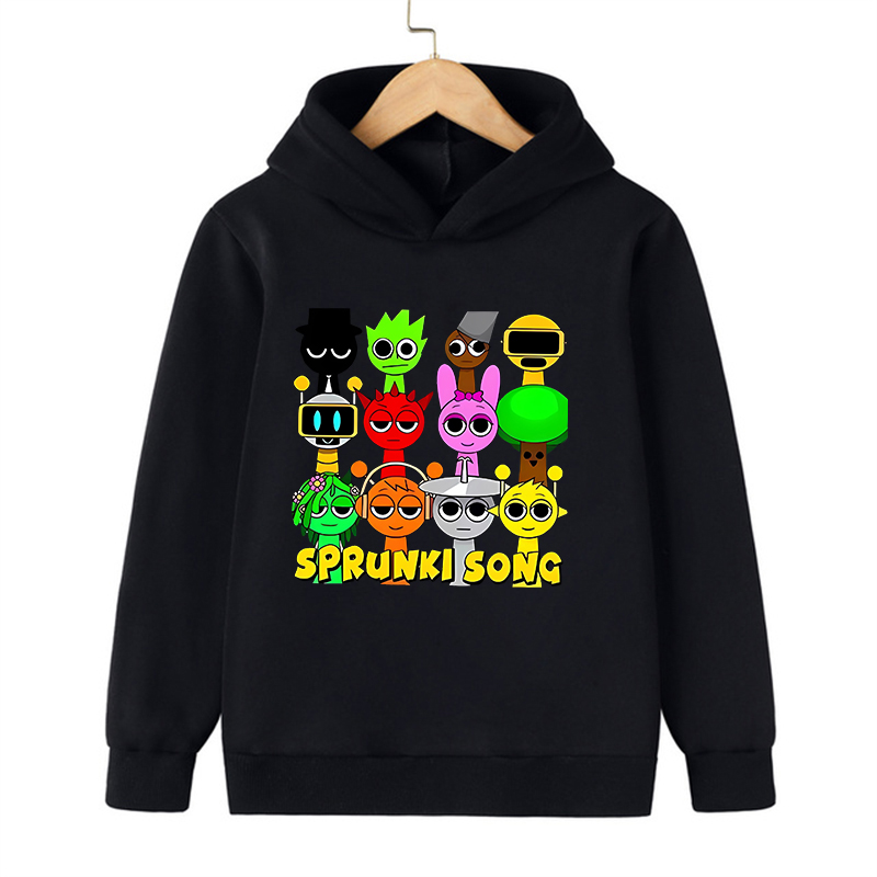 Sprunki Sudadera con capucha Moda Niños Incredibox Sudaderas con capucha Sudaderas cálidas Ropa suave de invierno para niños Sudadera con capucha de dibujos animados
