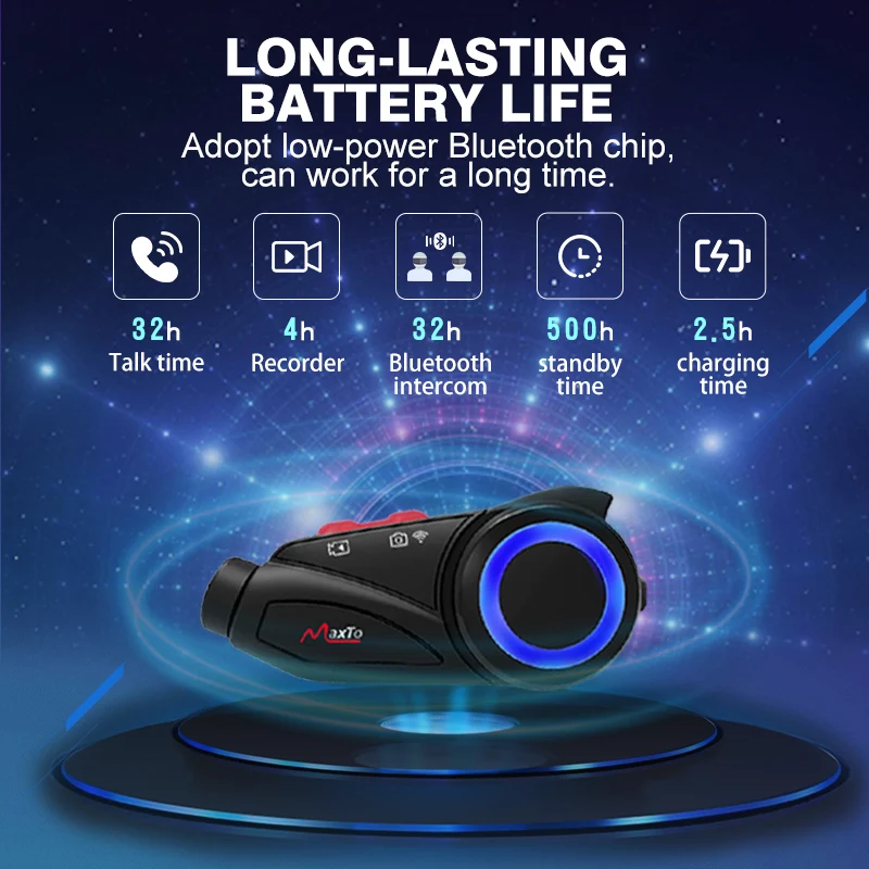 Maxto M3S Motorrad Helm Headset Bluetooth Intercom Wasserdicht Sony Objektiv WiFi 1440p Video Recorder DVR Interphone