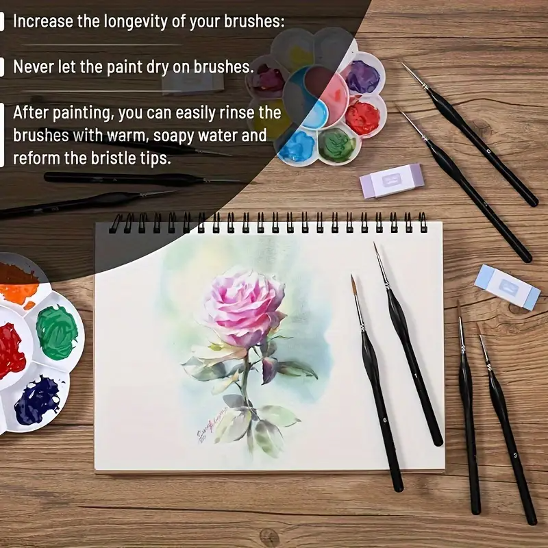 3/6Pcs Fine Tip Paint Brush Set - Synthetic Nylon Hair for Acrylic Painting, Model Detailing & Miniature Art | Precision Crafted