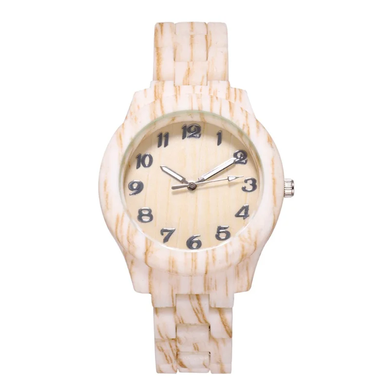 Reloj de cuarzo con patrón de bambú para Hombre y mujer, cronógrafo Digital creativo con correa de acero, a la moda, de madera de sándalo