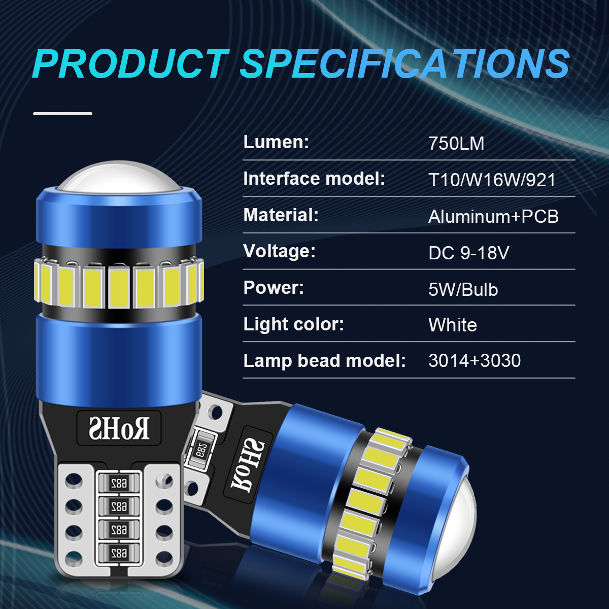 LupuAuto 2 STKS T10 W5W LED CANBUS Geen Fout 12 V Auto Zijbinnenverlichting 168 194 3030 SMD BMW Audi Super Heldere Auto-interieur Licht