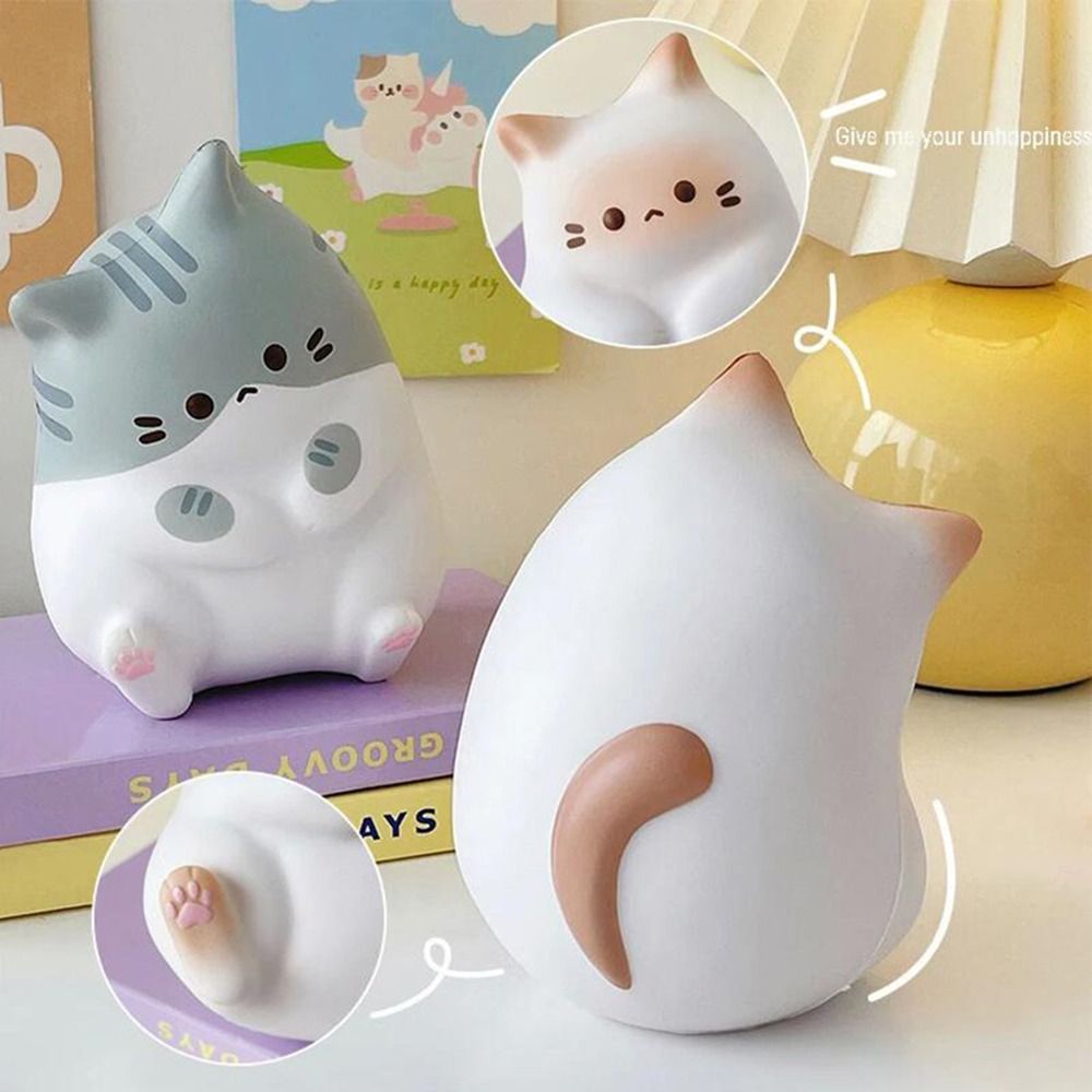 Kawaii Cartoon Cat Squeeze Toys Plushie Slow Rebound Decompression Doll Stress Release Cute Release Anxiety Toy