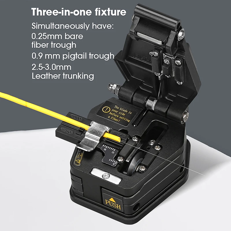 섬유 절단기 HB-6C FTTH 케이블 광섬유 절단 칼 도구 커터 3-in-one 클램프 슬롯 16 표면 블레이드