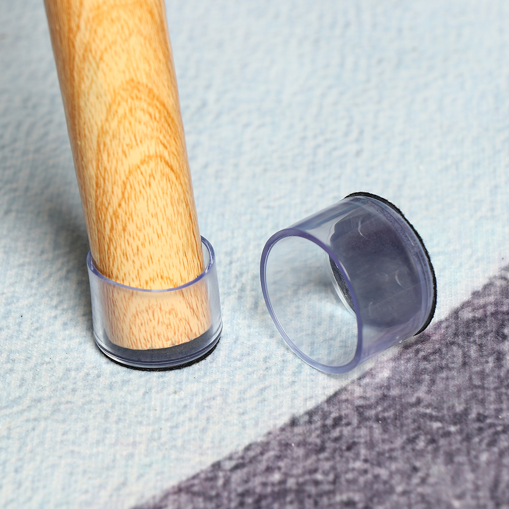 4 Pcs/Set Transparent PVC Silicone Pads Table And Chair Leg Caps Round Bottom Foot Cover Non-slip Furniture Floor Protector Pads