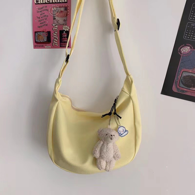 Bolsos de hombro para mujer, Harajuku liso, combina con todo, bolsos multifunción simples, bolsos cruzados de gran capacidad para mujeres y adolescentes