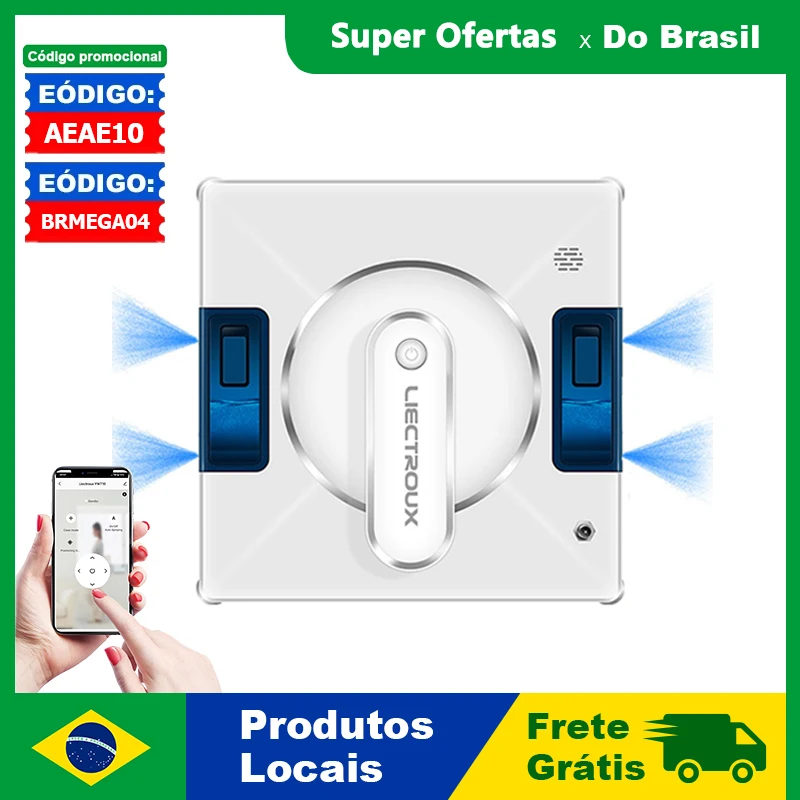 (code promo: BR1010)Robô de limpeza de janelas Liectroux/LILIN YW509,spray de água em 4 direções, Sensor a Laser,aspirador de pó robótico para janelas,Memória Inteligente,uso sem moldura,Controle por APP,avisos por voz