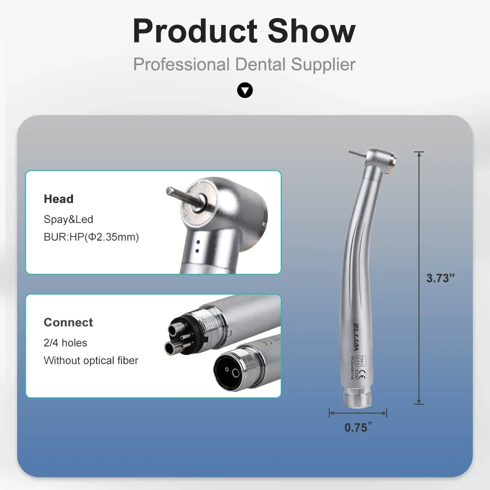 ELIJAH Dental LED High Speed Handstück Push Button Air Turbine E-Generator Keramik Lager Einzel/Dreifach Wasser Spray B2/M4 Werkzeuge