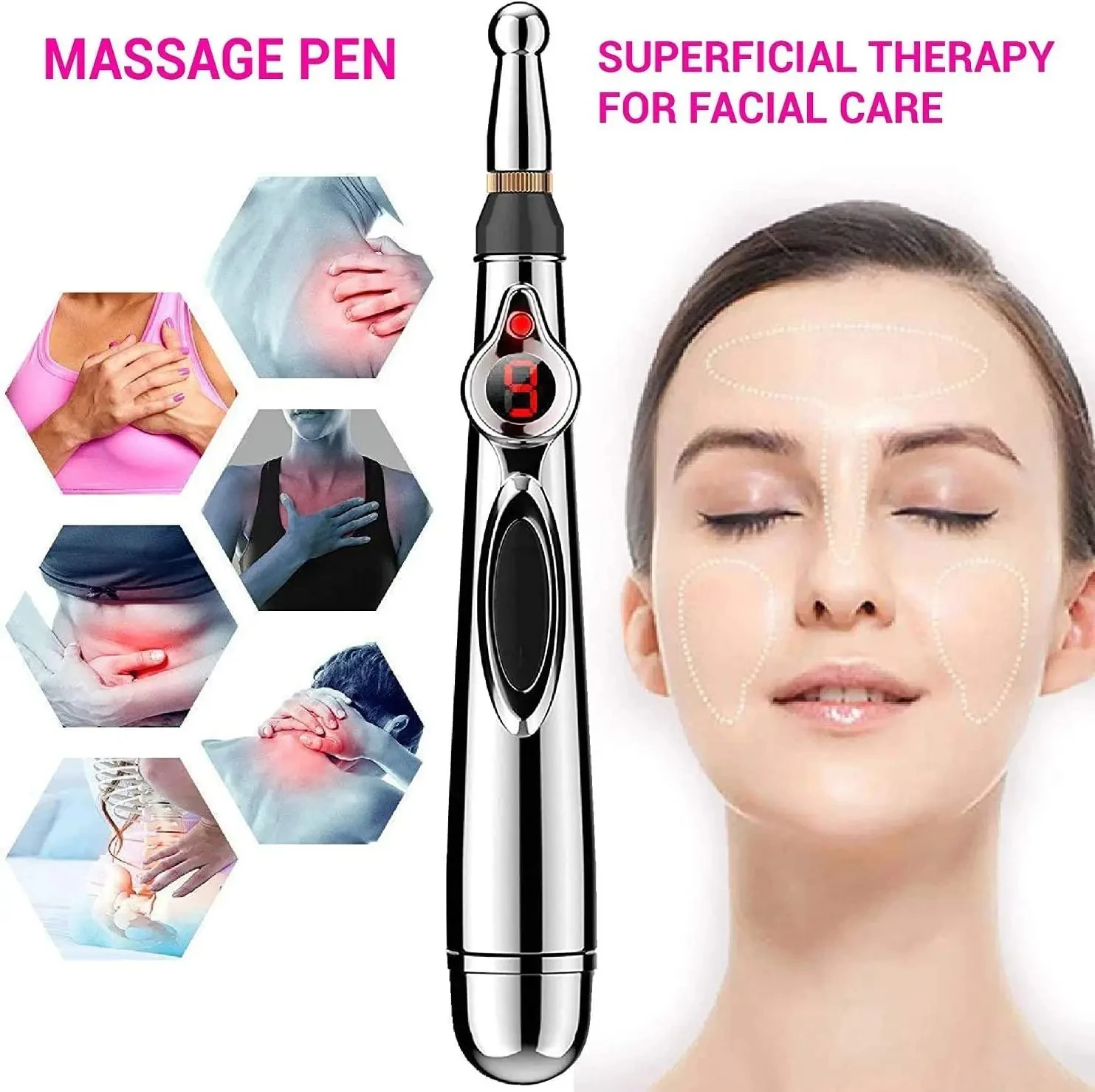 Caneta de massagem de ponto de acupuntura eletrônica multi-função meridiano imprensa terapia de energia caneta de energia ferramenta de alívio da dor