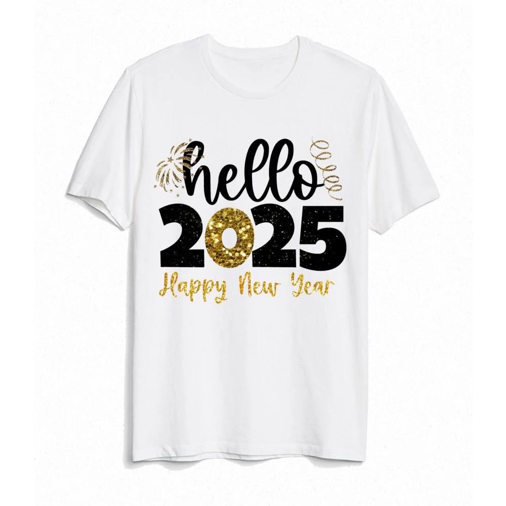 こんにちは 2025 新年あけましておめでとうございます家族マッチング衣装お父さんお母さん子供シャツベビーボディスーツ家族 Tシャツホリデーパーティー家族服