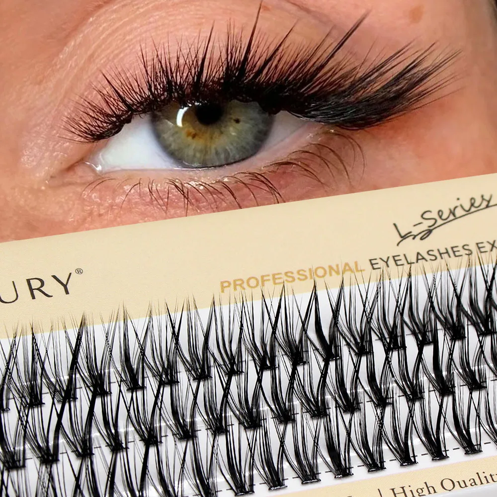 60 uds 30D C/D/L extensión de pestañas rizadas Ojos Foxy Aspecto de gato pestañas individuales naturales grupos herramienta de maquillaje pestañas cilios