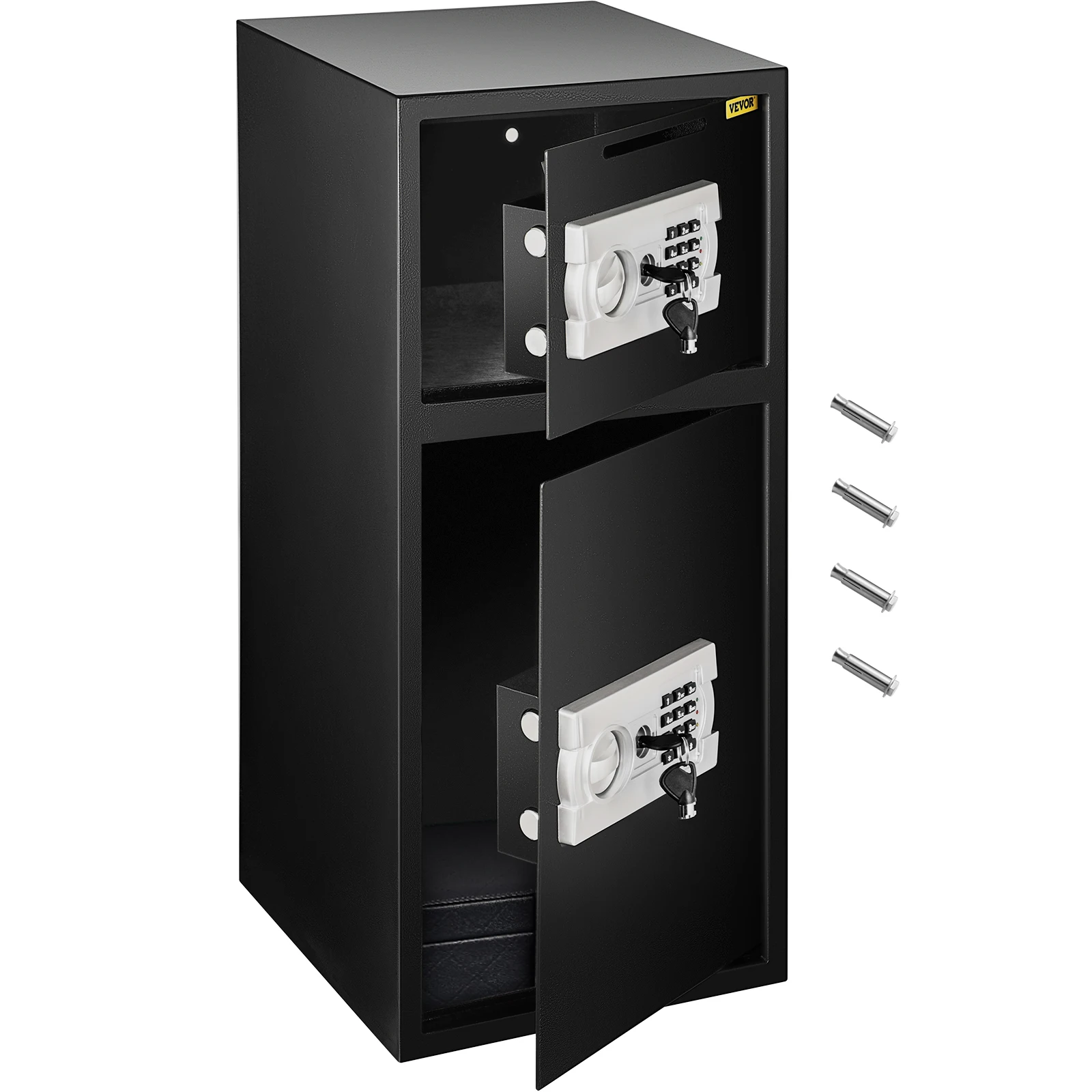 SucceBuy 33-Zoll-Doppeltür-Safe, geheimer, versteckter Sparschwein, Stahl, separater Stauraum, elektronisches Schloss für Büro und Zuhause