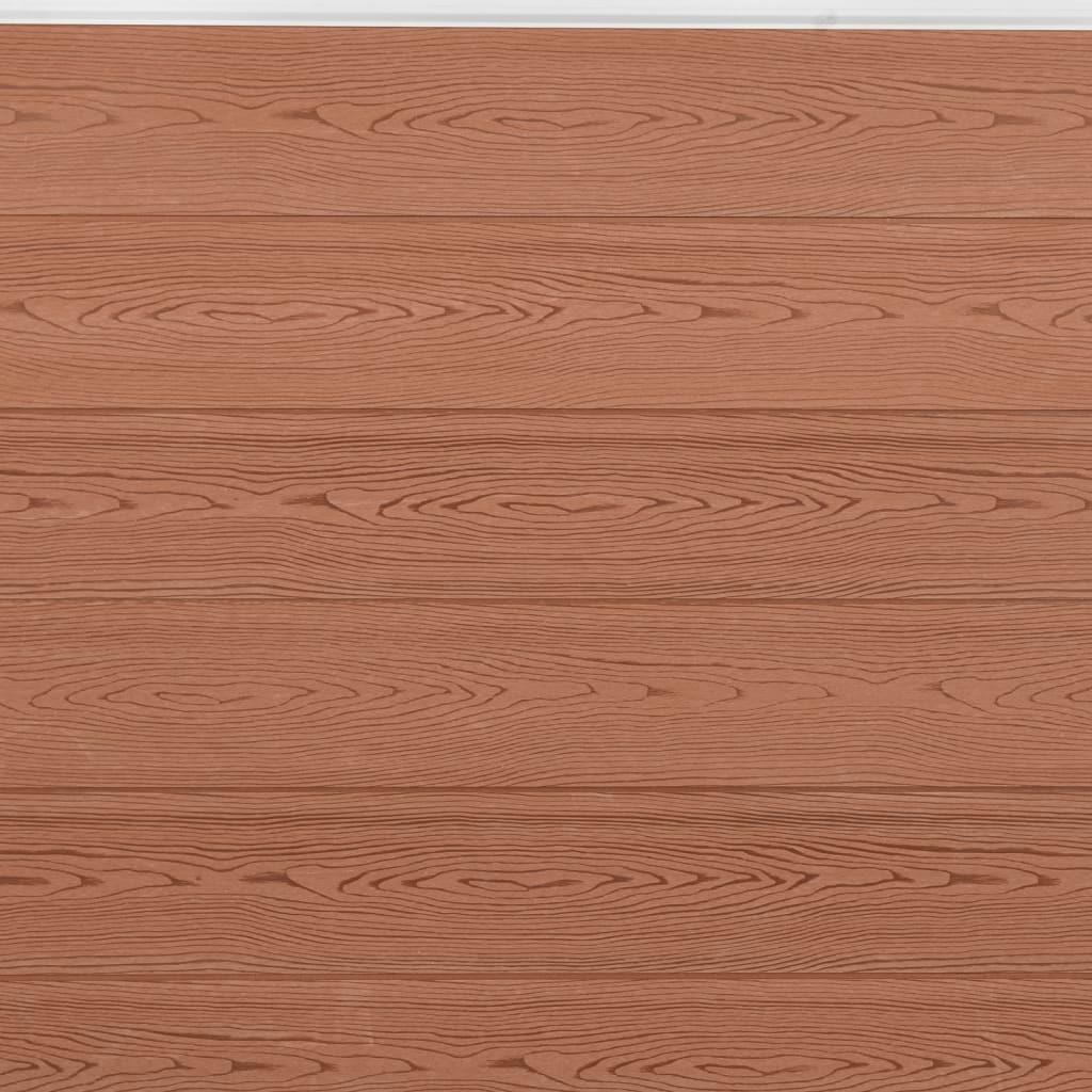Set di pannelli per recinzione marrone WPC 526x186 cm Schermo privacy durevole per giardino esterno