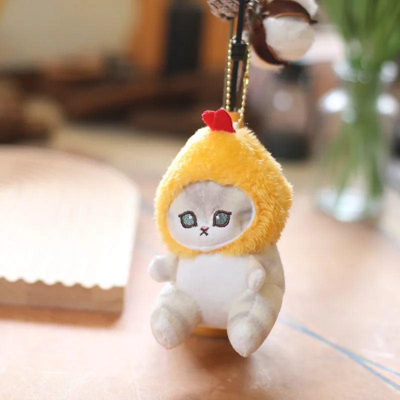 Shark Cat กุ้งทอดแมวตุ๊กตาของเล่นจี้พวงกุญแจห้องสวย Shark Cat กระเป๋ารถตกแต่งตุ๊กตาสาวของขวัญวันวาเลนไทน์