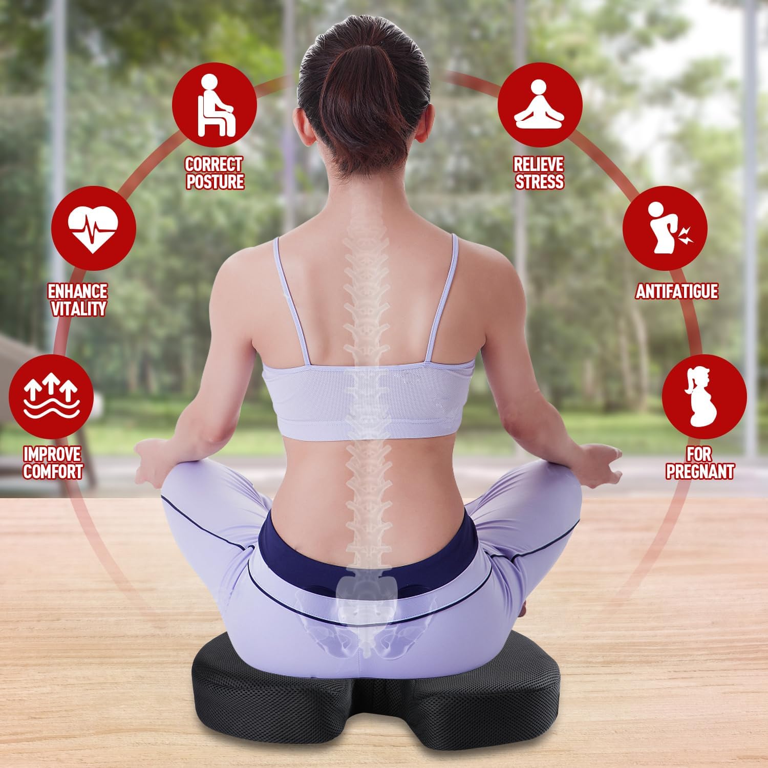 Ergonomic Memory Cotton Office Cushion Hemorrhoid Cushion Chair Cushion Sedentary Artifact Student Ass Cushion