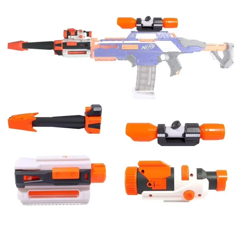 Universal ปืนของเล่นอุปกรณ์เสริมสําหรับ Nerf N-strike Elite Series Muffler หางสต็อกไฟฉายกระสุนของเล่นปืน Mosdified