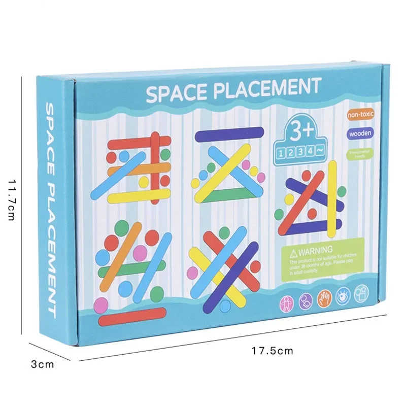 Crianças arco-íris vara pensando quebra-cabeça de madeira diy sorvete vara quebra-cabeça desafio jogos de mesa montessori brinquedos educativos para crianças