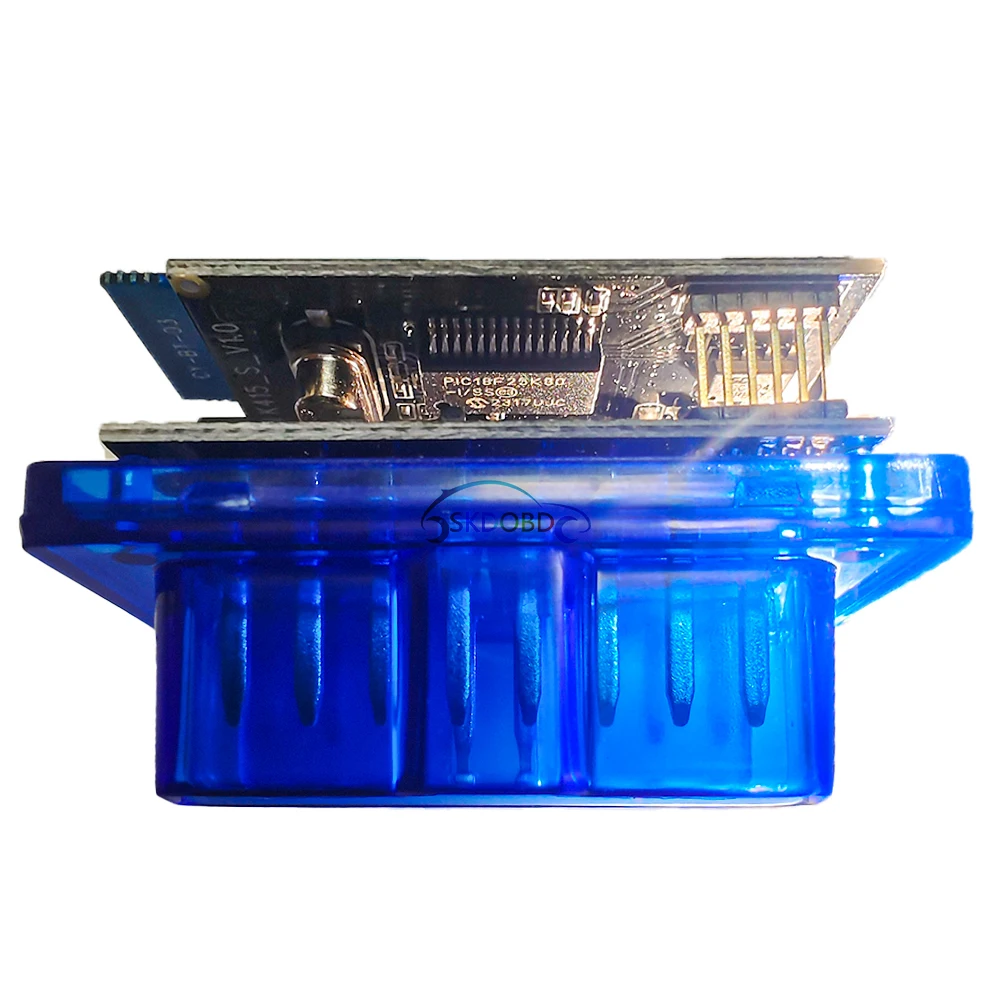 Última versión Mini ELM327 V1.5 para IOS Android Bluetooth 5,1 escáner automático OBD2 negro 2PCB coche ELM 327 probador herramienta de diagnóstico