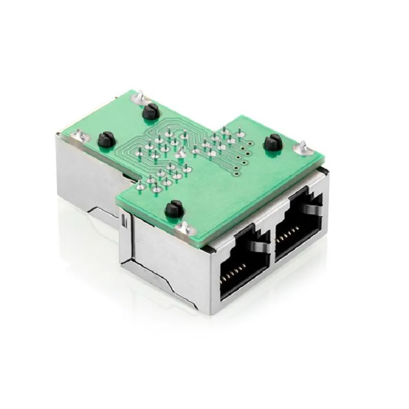 8P8C อะแดปเตอร์เชื่อมต่อเครือข่าย RJ45 ผู้จัดจําหน่าย Ethernet 1-on-2 ปลั๊ก Expander (เสียบใช้ 2 ร่วมกัน)