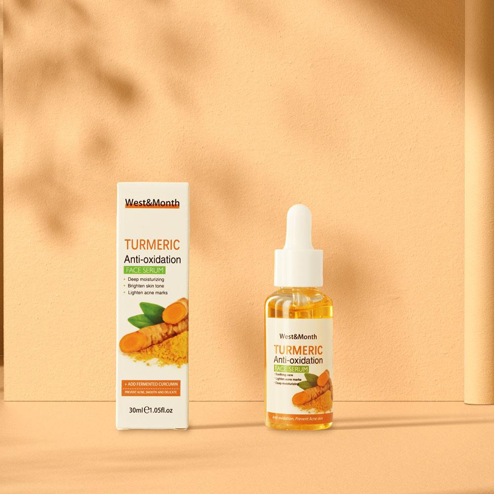 Suero blanqueador Facial de cúrcuma, loción antioxidante, Corrector de manchas oscuras, brillo Facial, jabón de aceite de cúrcuma