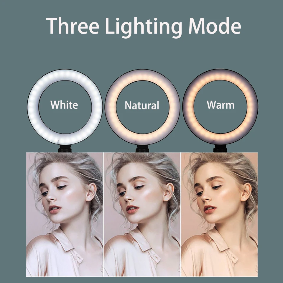 6Inch Vòng Ánh Sáng Với Chân Máy Đèn Led Sáng Vòng Đèn Ánh Sáng Viền Bài Hát Chiếu Sáng Cho Chụp Ảnh Selfie Ringlight Phải Ligth