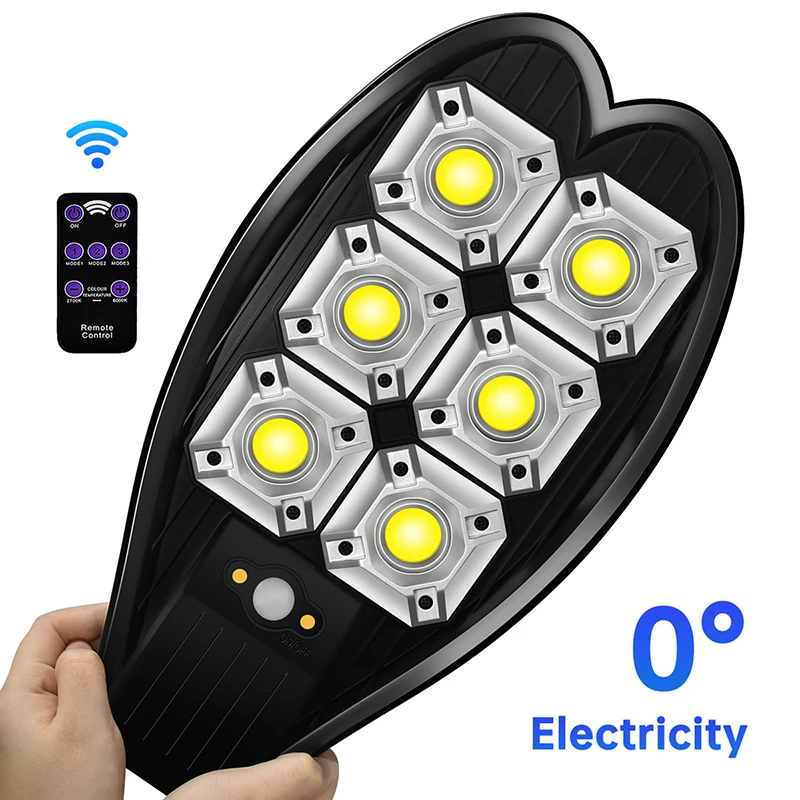 COB Solar Lights for Outside IPX66 Wodoodporna lampa słoneczna Solar Wall Light z pilotem i 3 trybami do ogrodu Yard Path Street