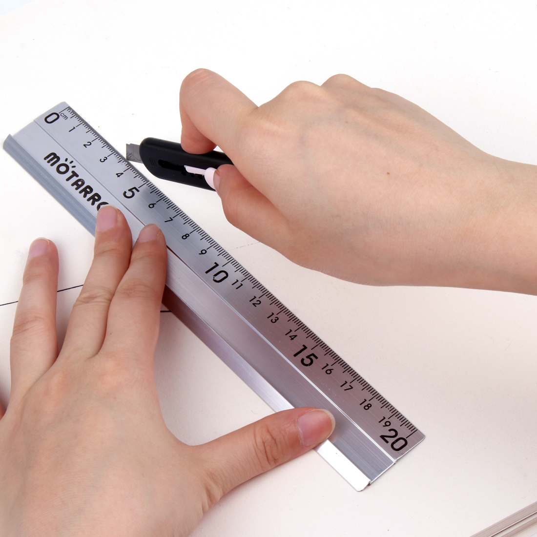 MOTARRO 1/12 Pz 20 cm Scala Diritta Righello In Lega di Alluminio Righello Antiscivolo Calibrazione Laser Righello Lavorazione Del Legno Strumento di Disegno Ufficio