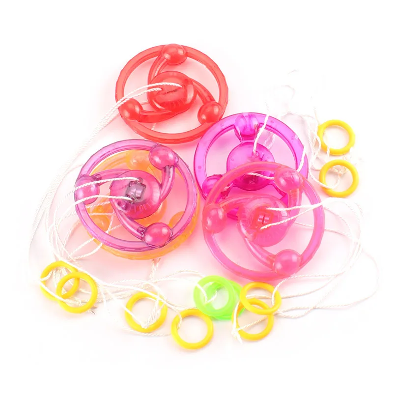 3 uds nuevo luminoso tirador de mano cuerda intermitente luminosa volante de inercia juguete de luz Led novedad niños volante Flash giroscopio juguetes de regalo